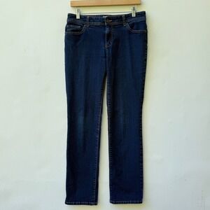 Chico's Women's Size 0 Small Dark Wash Comfort Stretch Straight Leg‎ Denim Jeans